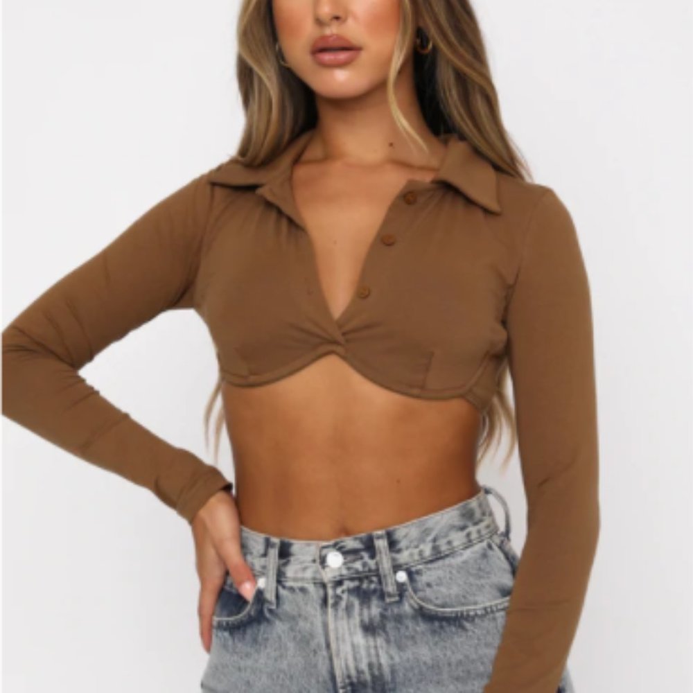 WHITE FOX BOUTIQUE Long Sleeve Crop Top
